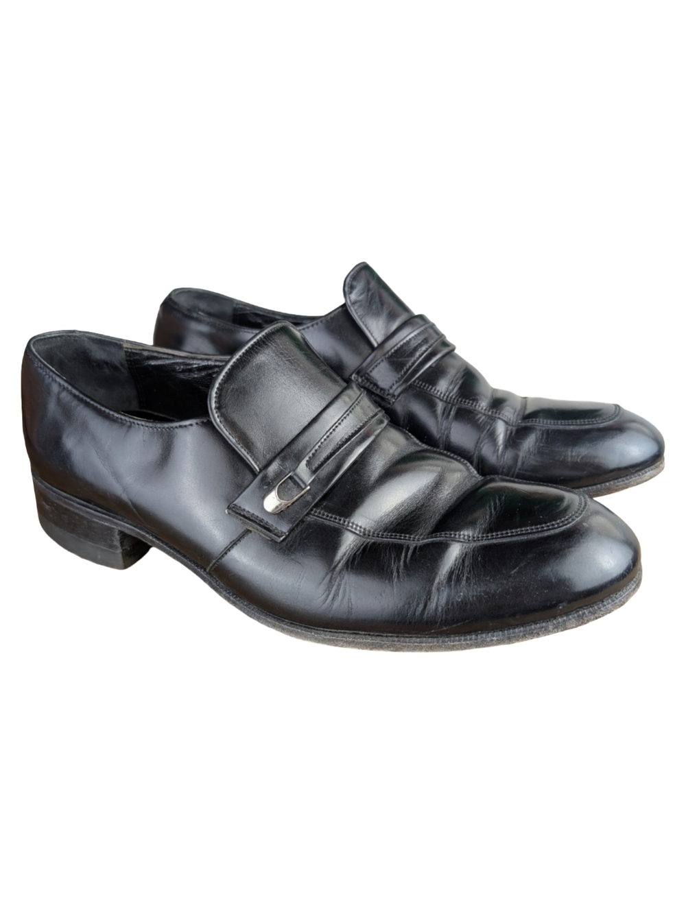 Florsheim Men’s Black Leather Bit Loafers Size 8 Classic Dress Shoes